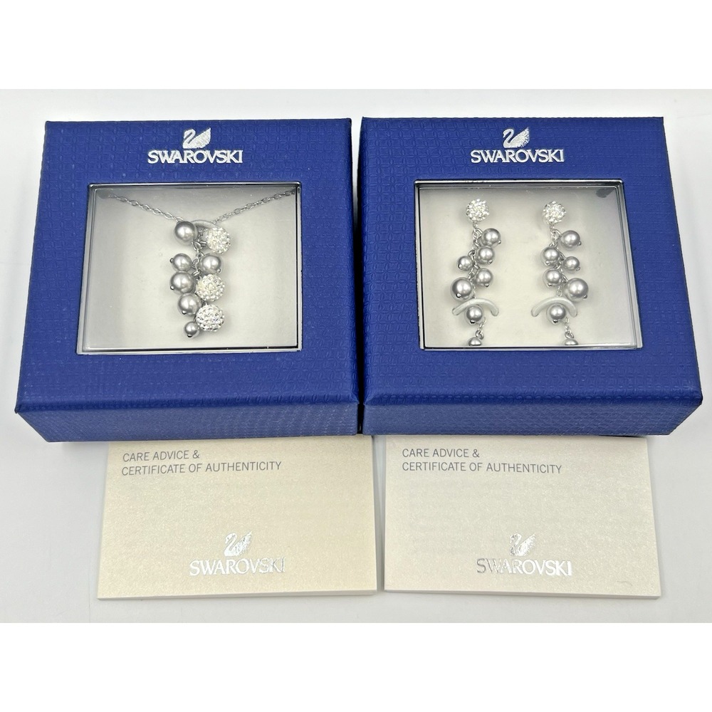 Swarovski Rumor Necklace and Earrings Set dangle cluster balls 1145704/1145703 - Picture 2 of 13